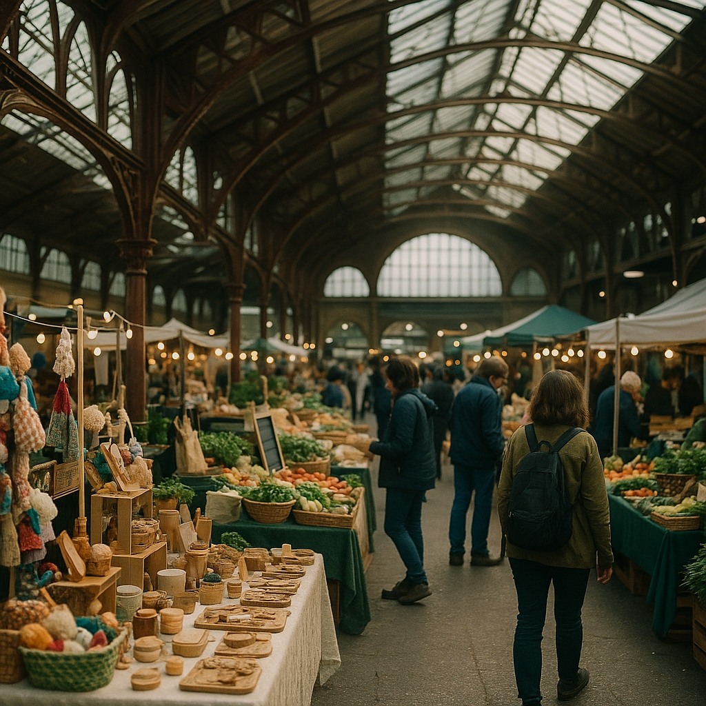 Indoor market stalls in a Victorian station as part of UK high street revival